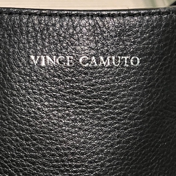 Vince Camuto Large Pebbled Leather Multi Compartment Black Tote Bag Size OS - Picture 3 of 13